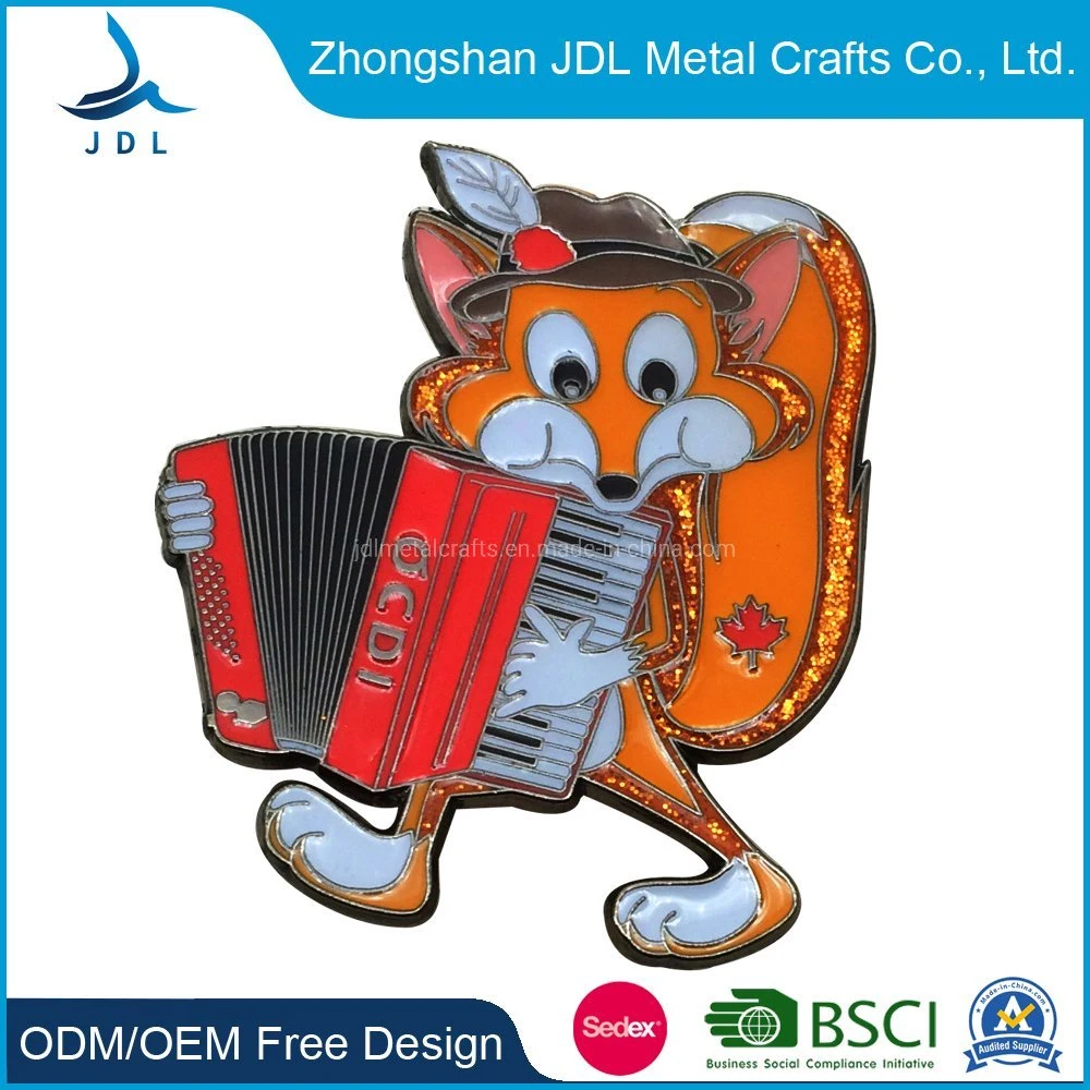 Custom High quality/High cost performance  Metal Zinc Alloy Music Squirrel Badge (150)