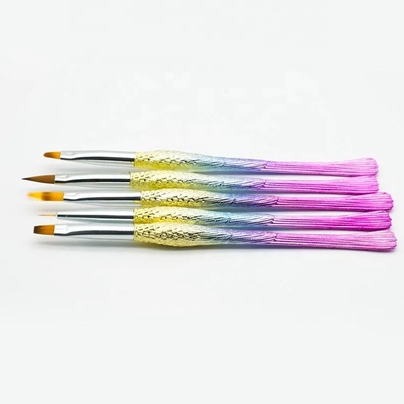 Guyo Gradient Color Nylon Nail Beauty Brush Set with Mermaid Handle