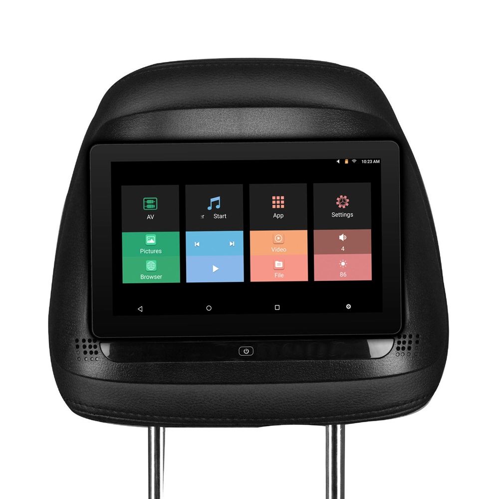 شاشة Headrest Monitor مقاس 10 بوصات ملاحة وشاشة لمس Android ونظام تحديد المواقع العالمي (GPS) مشغل وسائط السيارة شاشة عرض LCD للسيارة كمبيوتر لوحي