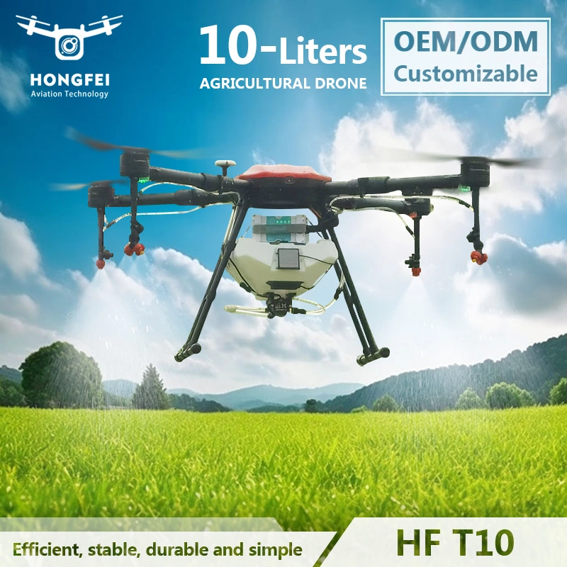 Exportation de gros volume 10 Kg Charge utile Pulvérisation agricole par drone 10 Litre Prix de pulvérisation agricole par drone 4 Buses Drone agricole à télécommande avec GPS.