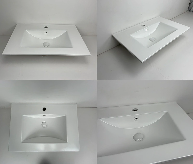 New Design Wash Hand Cabinet Bathroom Vanity Thin Rectangular Ceramic Vessel Art Basin Sanitary Ware