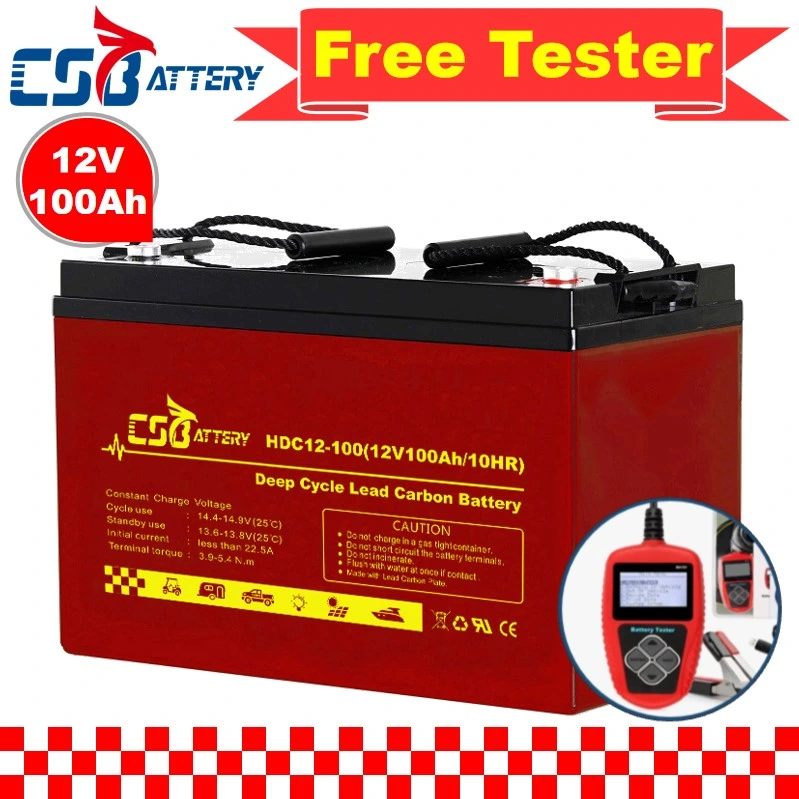 Csbattery 12V100ah la sustitución de carga rápida Cable de batería VRLA Baterías de Carbono para Solar/Inversor/Power-Tool/Electric-Scooter/Bicicleta/Vehículo/Pack