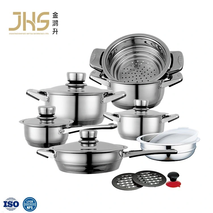 Home Appliance Kitchen Frying Pan 16 PCS Stainless Steel Cookware Sets Kitchenware