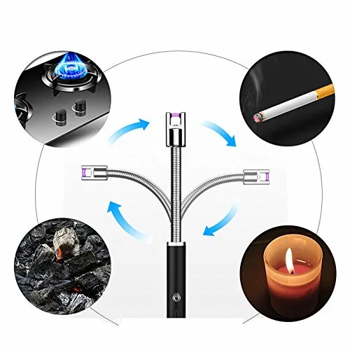 Creative Long Electric Candle Lighter USB Arc Lighter with LED Battery Indicator