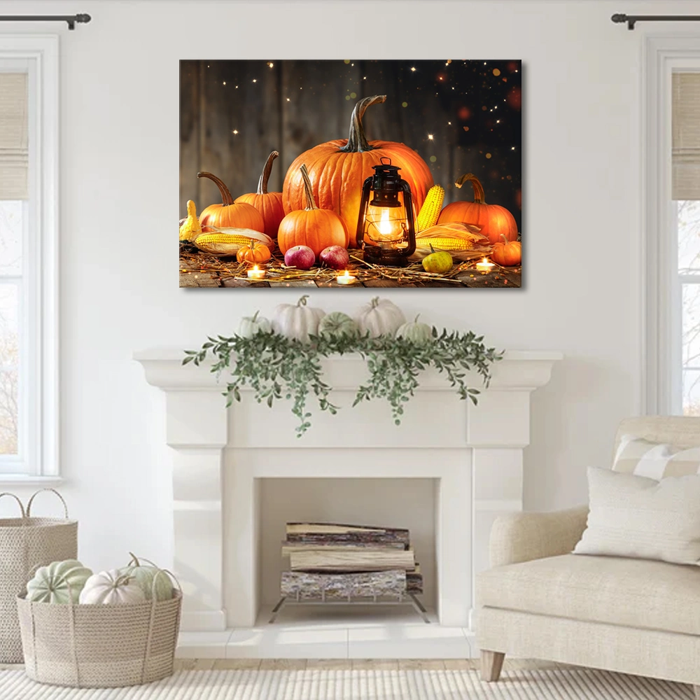 Herbst Dekorationen für Home Classic Kürbis Malerei Light up LED Licht TV Wandschmuck