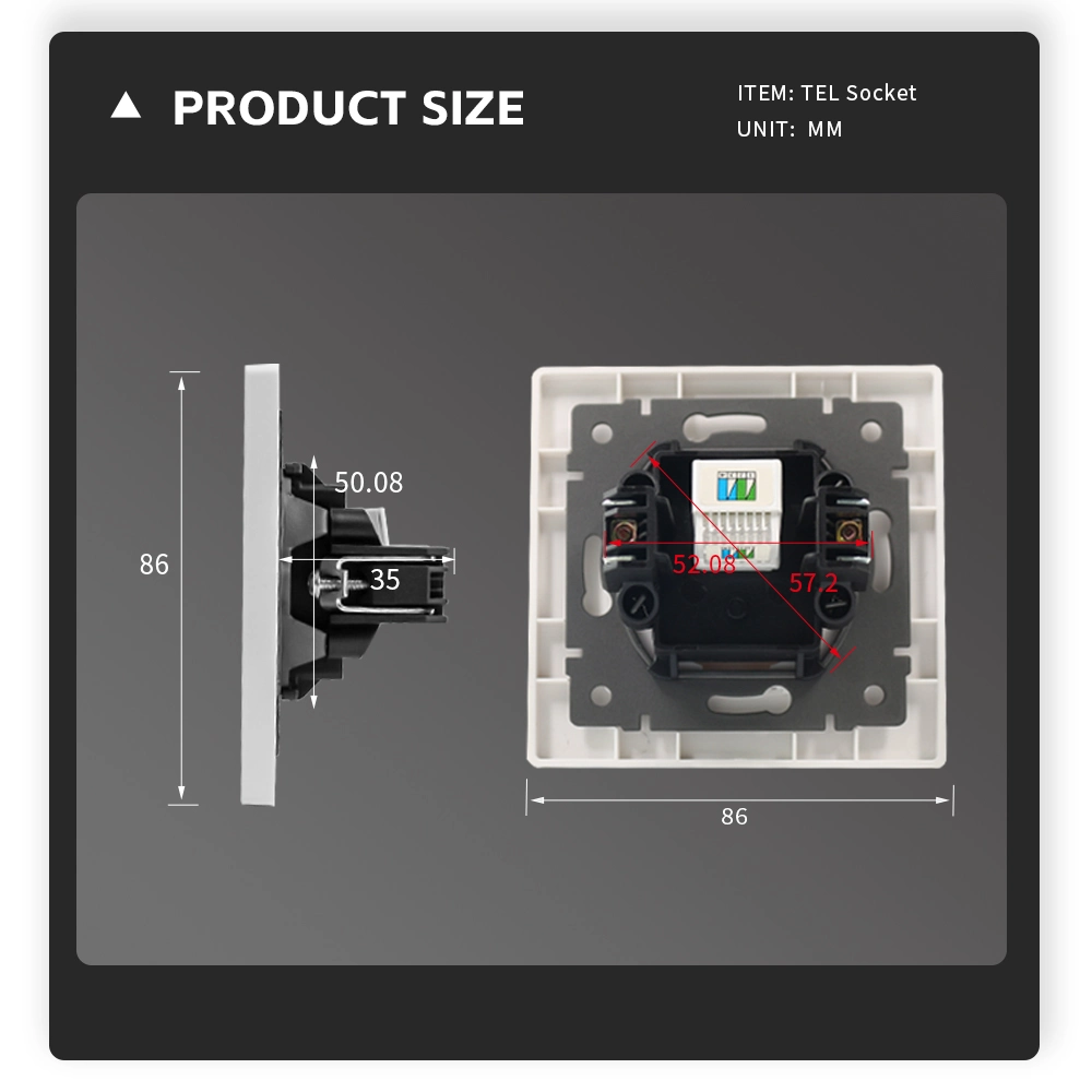 Electrical Tel Socket EU 86 Type Rj11 Telephone Outlet Socket