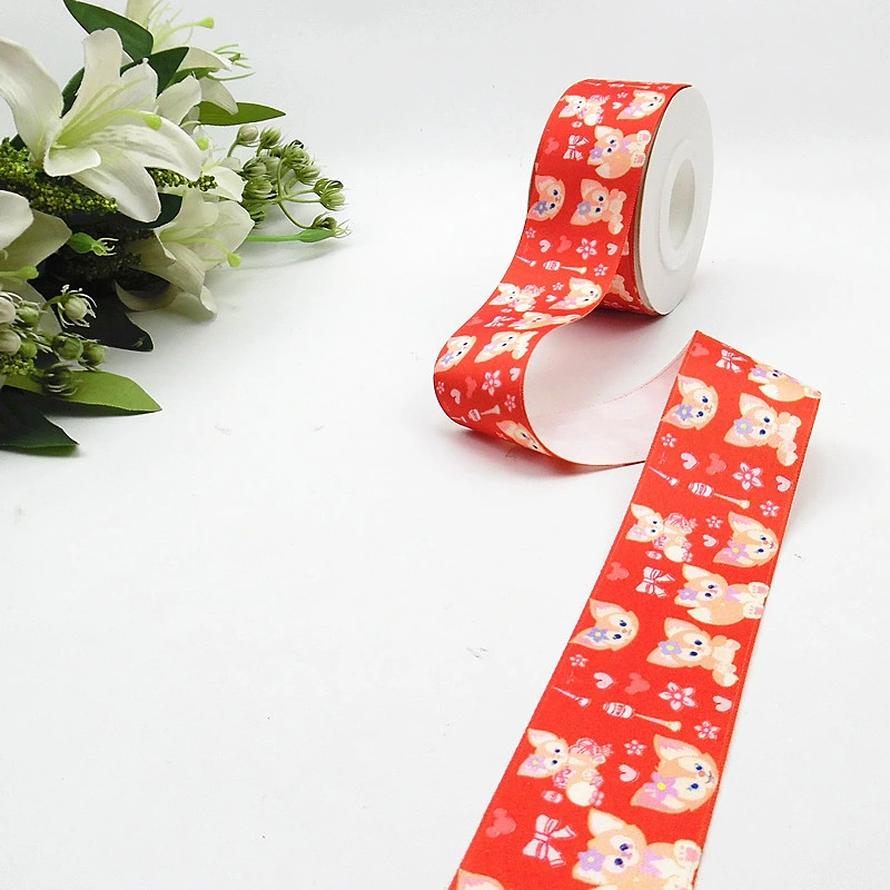 Rabbit Printed Grosgrain Webbing New Year Gift Package Wrapping Crafts Package Webbing