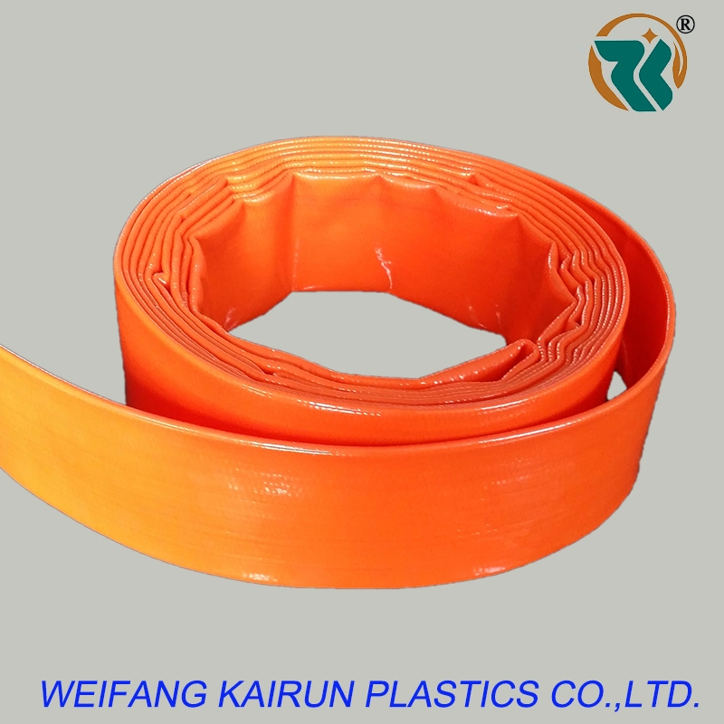 Cor-de-laranja de PVC de alta qualidade da conexão do tubo de alimentação de água para irrigação agrícola Mangueira Layflat