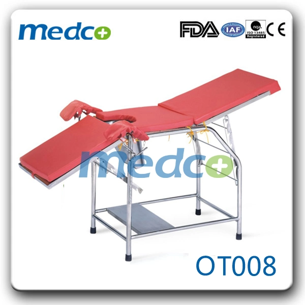 Mesa de tratamiento de acero inoxidable quirúrgico Hospital Silla Examen Camilla de masaje