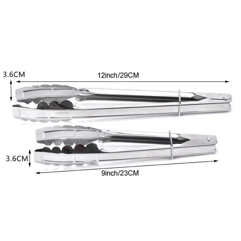 9 12 Inch Serving Kitchen Tongs Set Stainless Steel Food Tong