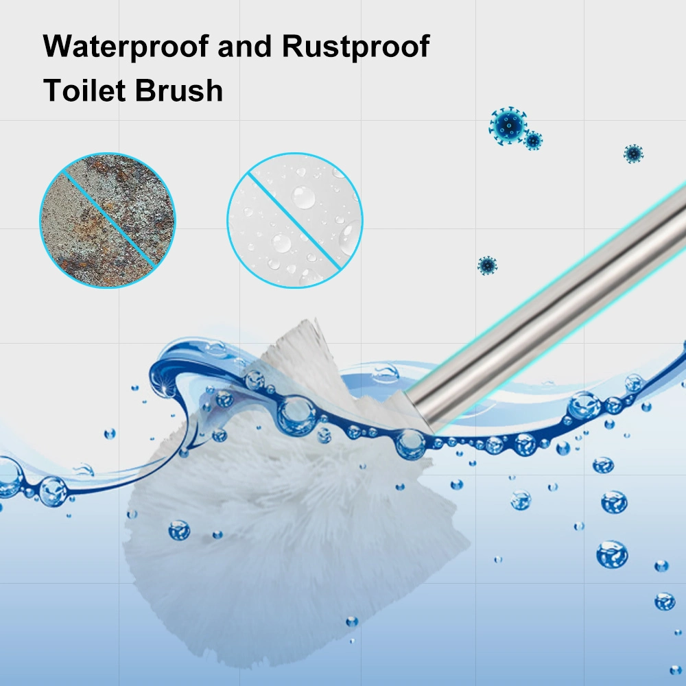فرشاة للمرحاض باستخدام مقبض من الفولاذ المقاوم للصدأ