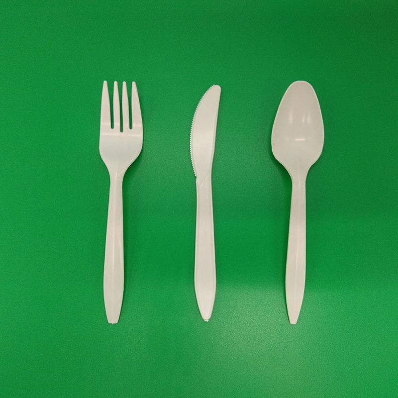 100% Compostable 7 in/8 in Cornstarch Cutlery Combo Set with Forks /Spoons/Knives