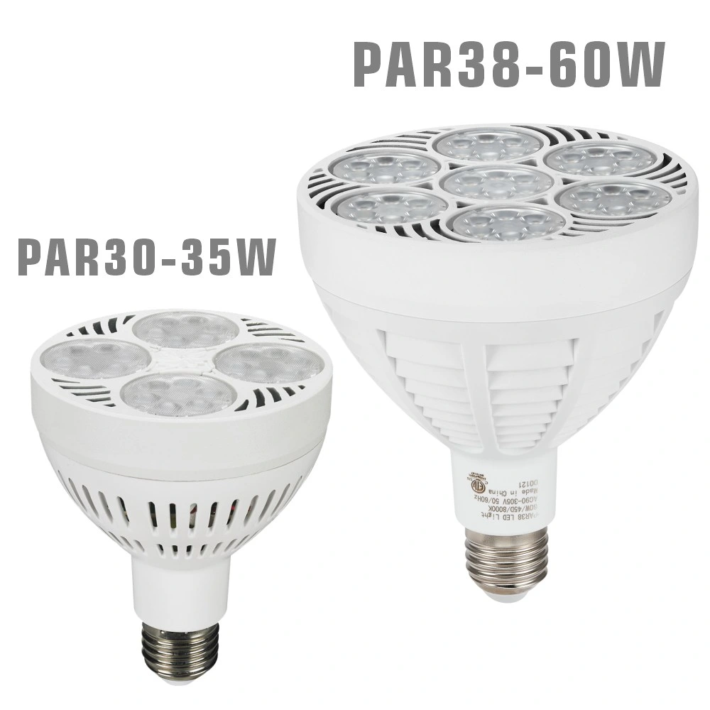 35W LED PAR30 60W PAR38 Light Bulb ETL 110V 220V E26 E27 Dimmable PAR 30 38 Aluminum Spotlight Oaram Chip LED Spot Lamp Jewelry Flood Light with Fan