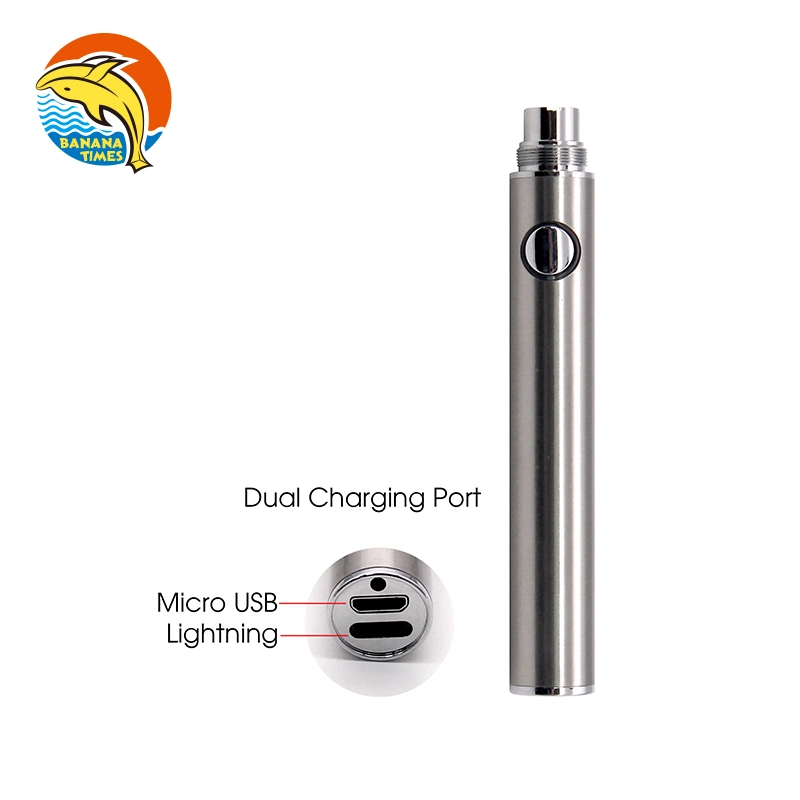 Wholesale/Supplier 650mAh Dual Charging 1.7V-4.2V USA Wholesale/Supplier Big Capacity Button Vape Battery