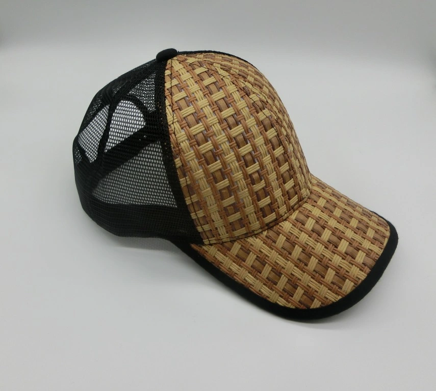 Fashion Straw Fabric Mesh Trucker Blank Baseball Caps for Summer