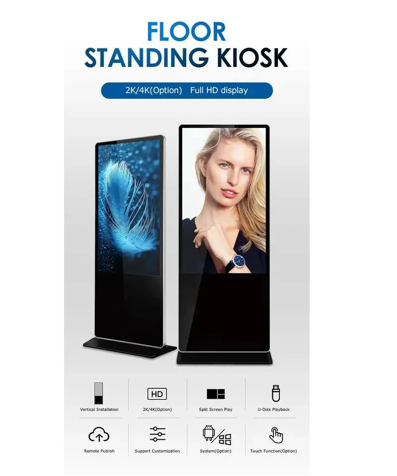 43 49 55 65 Inch Android LCD Vertical Touch Screen Advertising Display Digital Signage Kiosk Smart Computer TV Poster Screen