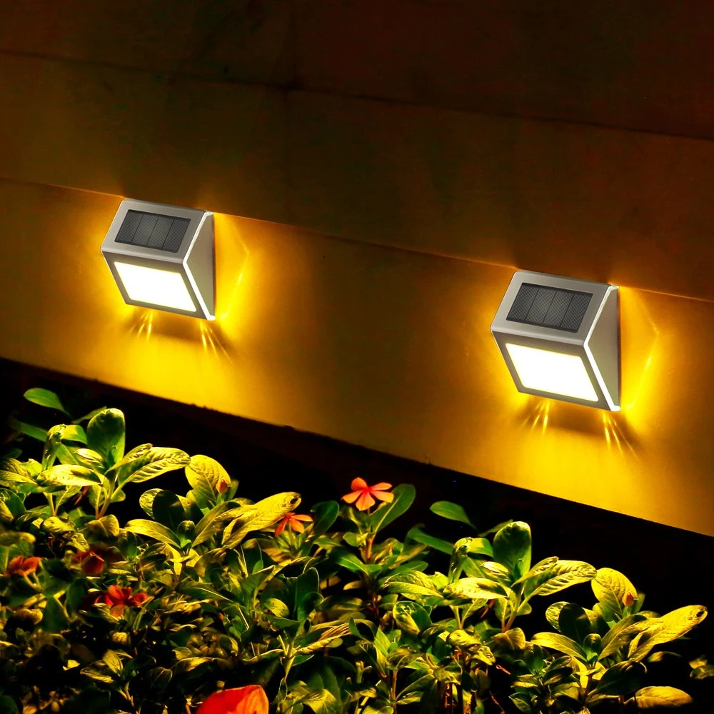 Solar Powered LED Garden Fence Motion Sensor Wall Sconce Light Security Lights Outdoor IP45 Waterproof Wall Mounted