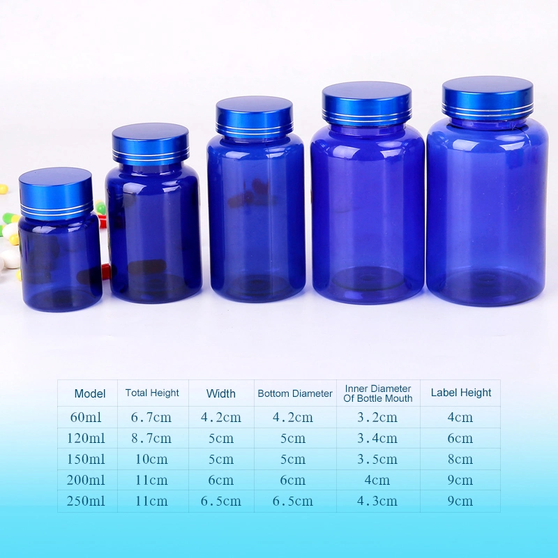 Wide Mouth 100cc Clear Frosted Pill Supplement Capsule Pet Bottle with Plastic Cap 100ml Plastic Bottle for Health Product Use