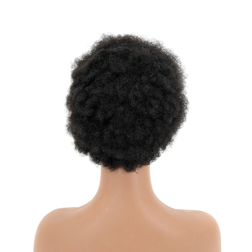 Kbeth Afro Kinky Curly Wigs für Mädchen 2021 Fashion Short Maschine hergestellt bereit zu versenden sehr günstige Fabrik Großhandelspreis Benutzerdefinierte Remy Damen Perücke für Schönheit