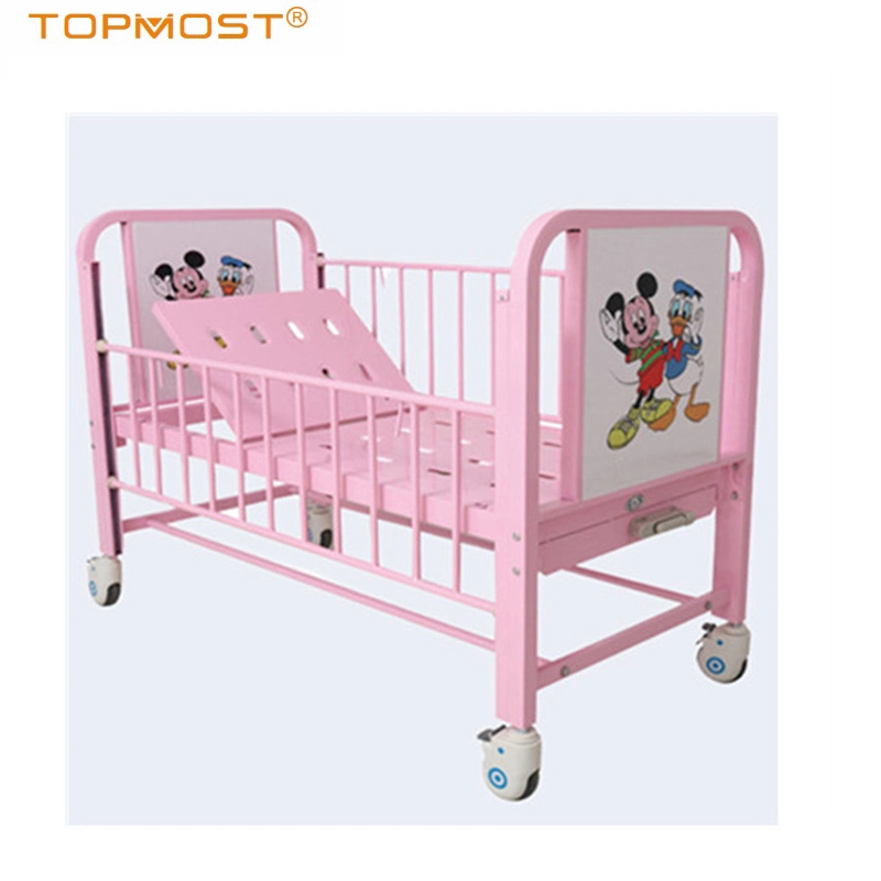 Double Cranks Multifunction Babies Medical Crib Stainless Steel Kids Hospital Bed Manual Child Pediatric Bed