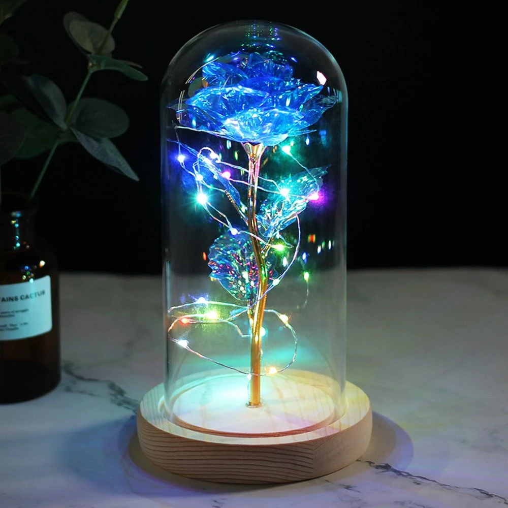 Rose Galaxy dans un dôme en verre Cadeau de fleur