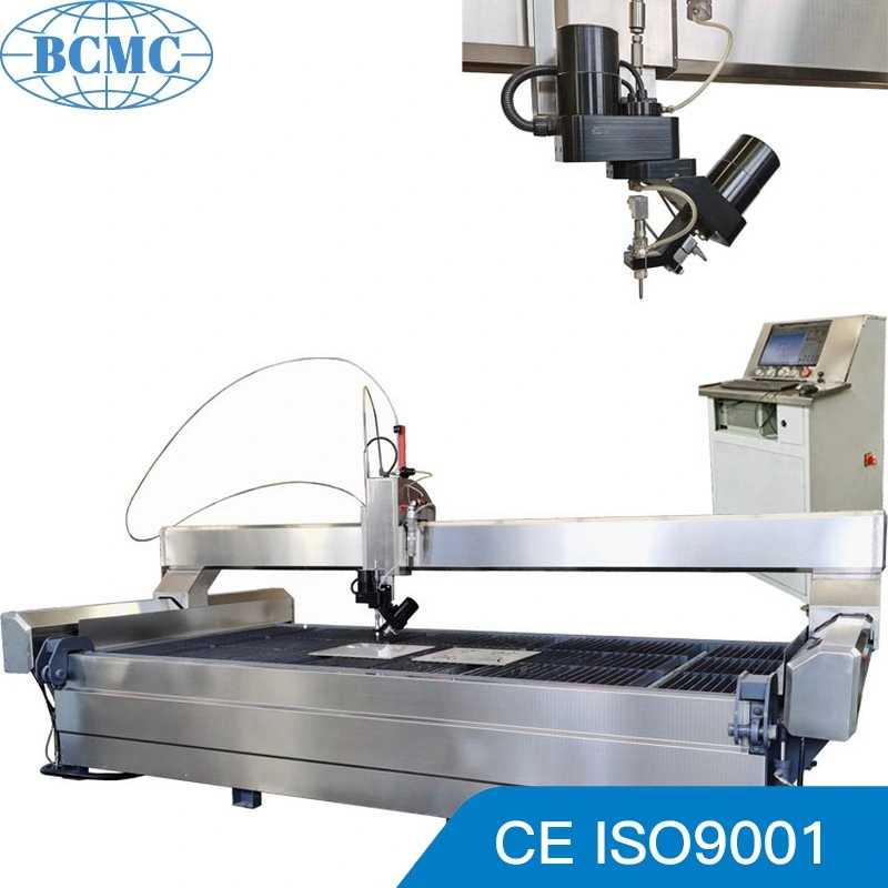 Bcmc 3 Axis 5 Axis Stone Cutting Machine High Pressure Waterjet Cut 60 Degrees Angle with Water Abrasive Glass Woodworking Machinery Hlrc-3020