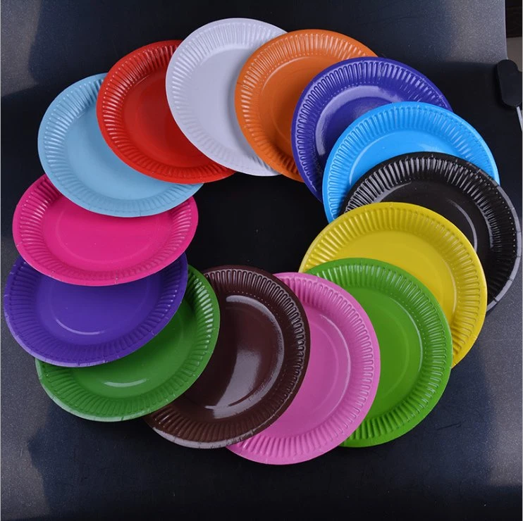 Colored Kindergarten Children's Handmade Creative DIY Disposable Cake Paper Plate