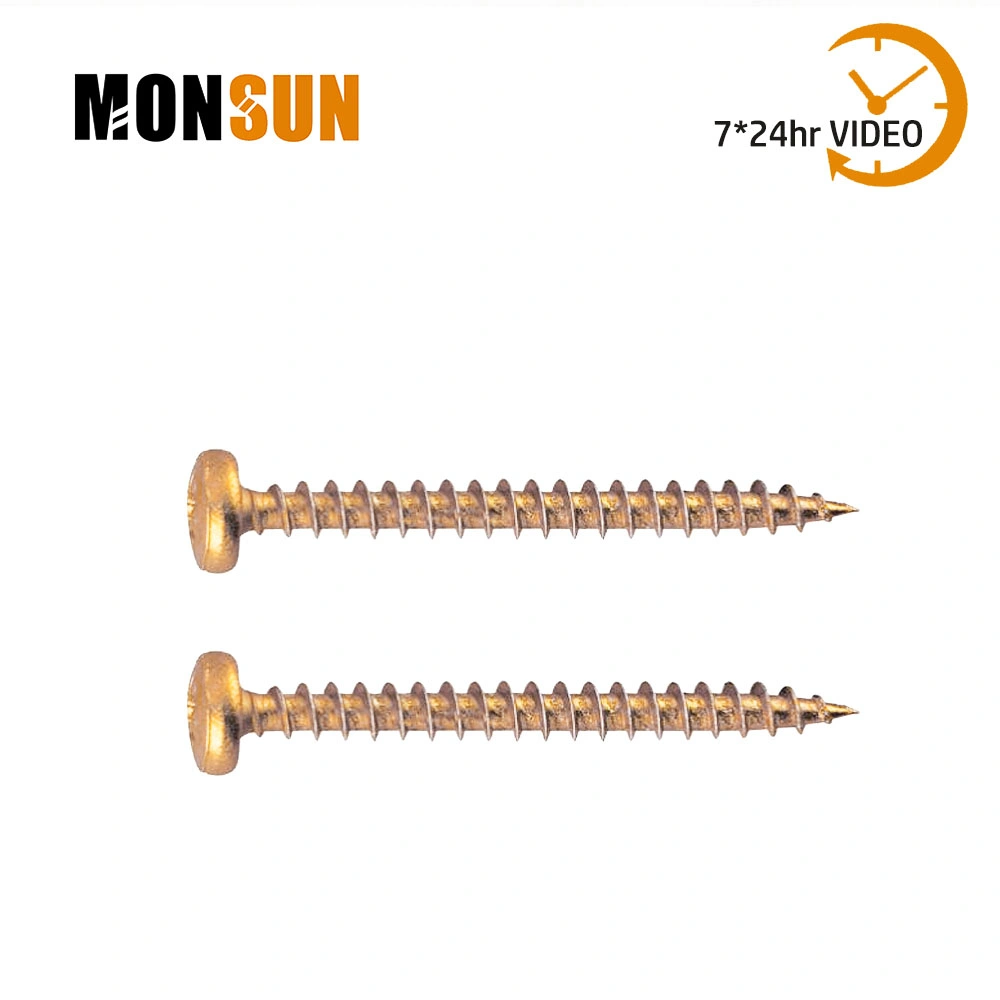 Pz Recess Pozi Drive Pan Head Wood Thread Yellow Zinc Plated Woodworking Screw / Chipboard Screw