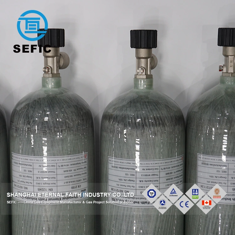 Sefic Fibra de carbono de 6,8 litros del depósito de cilindro de gas de botella