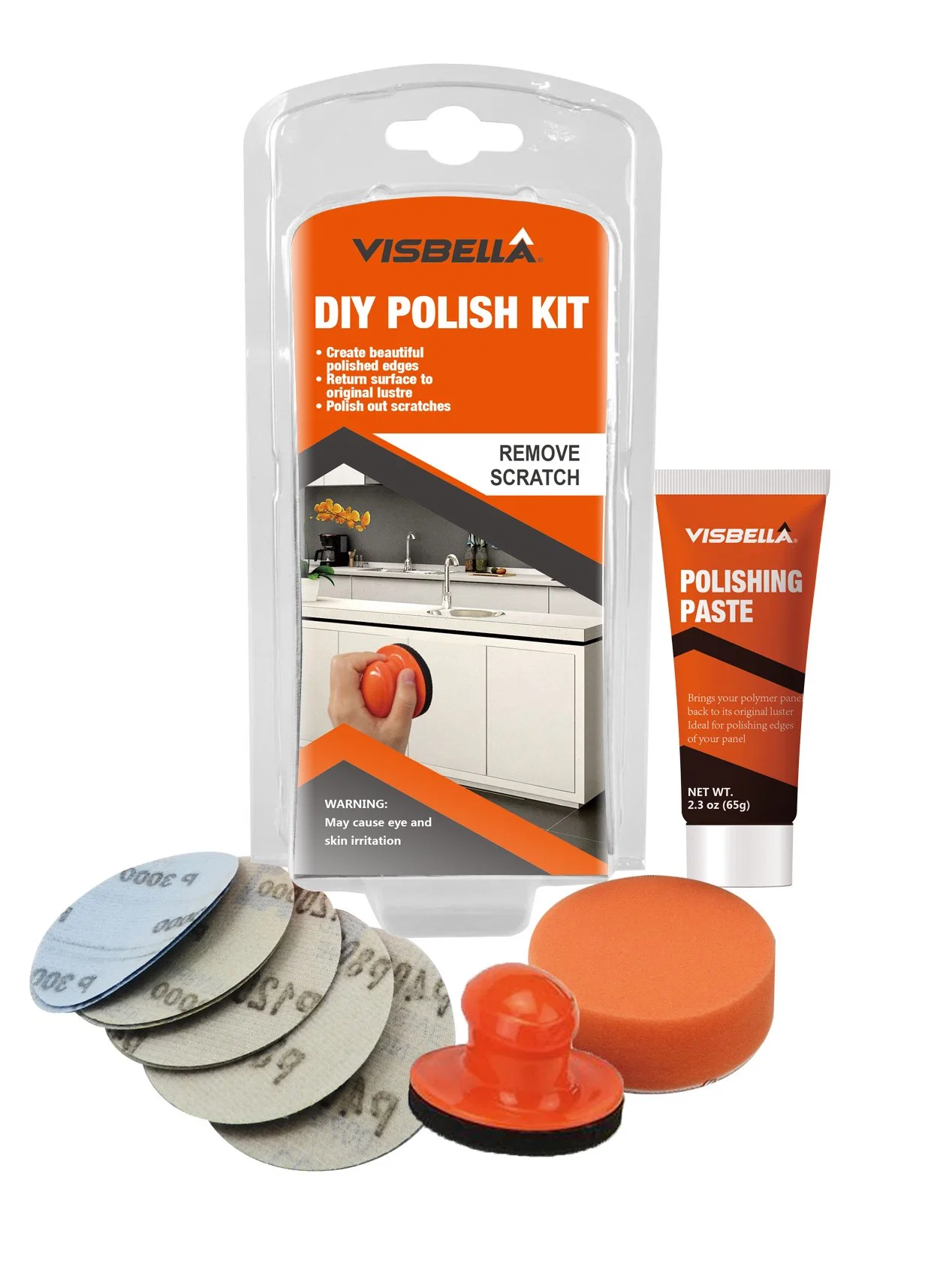 Visbella DIY Car Headlight Cleaning Headlight Restoration Kit Auto Blister Card