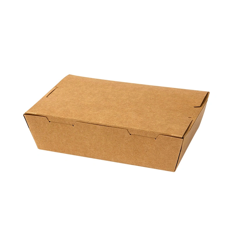 Disposable Kraft Food Packaging Container Paper Tray Take Away Snack Food Paper Tray