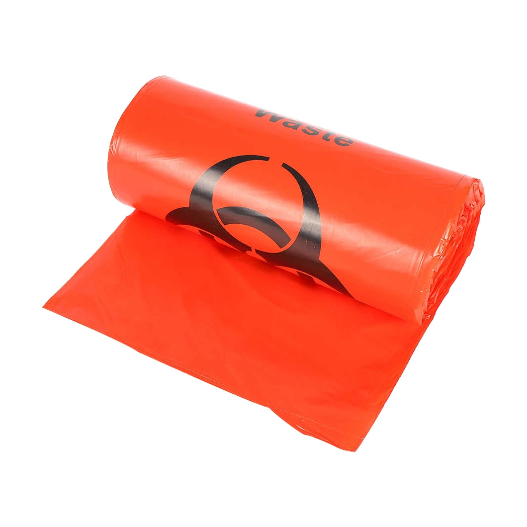 Red Hazardous Trash Can Liners Disposable Plastic Biohazard Bags