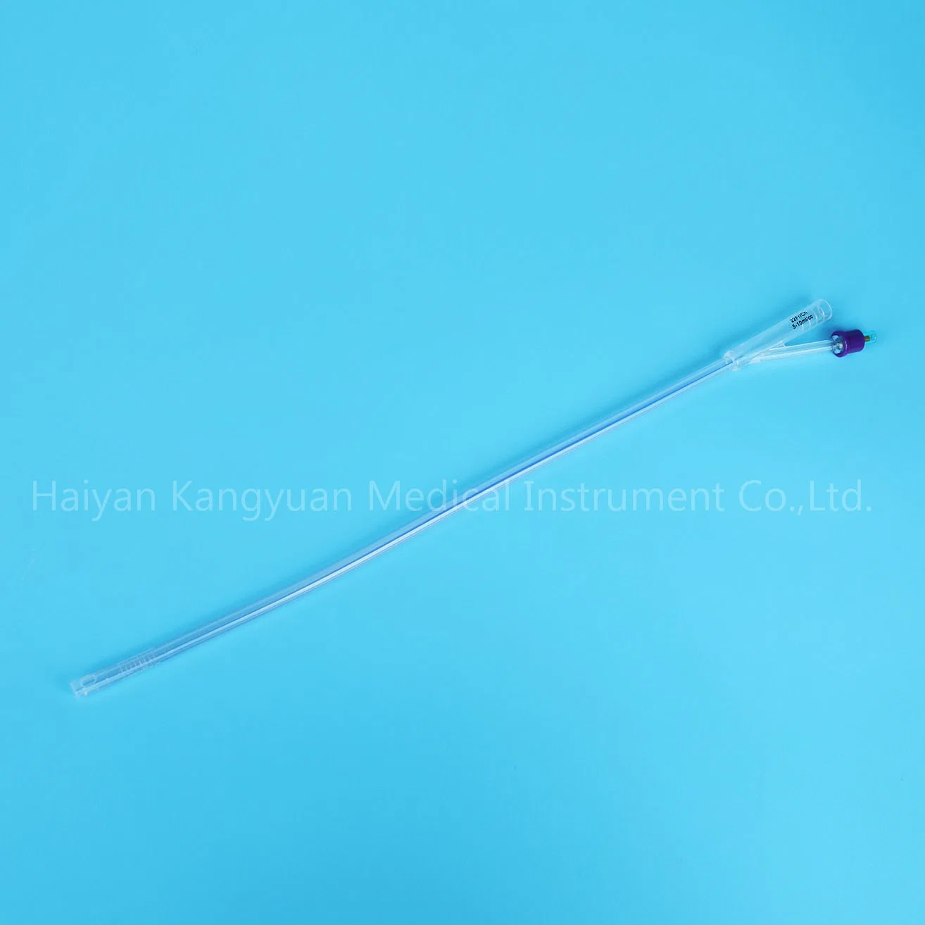 Two Way Transparent or Blue Silicone Foley Catheter with Unibal Integral Balloon Technology Integrated Flat Balloon Central Open Tipped Suprapubic Use