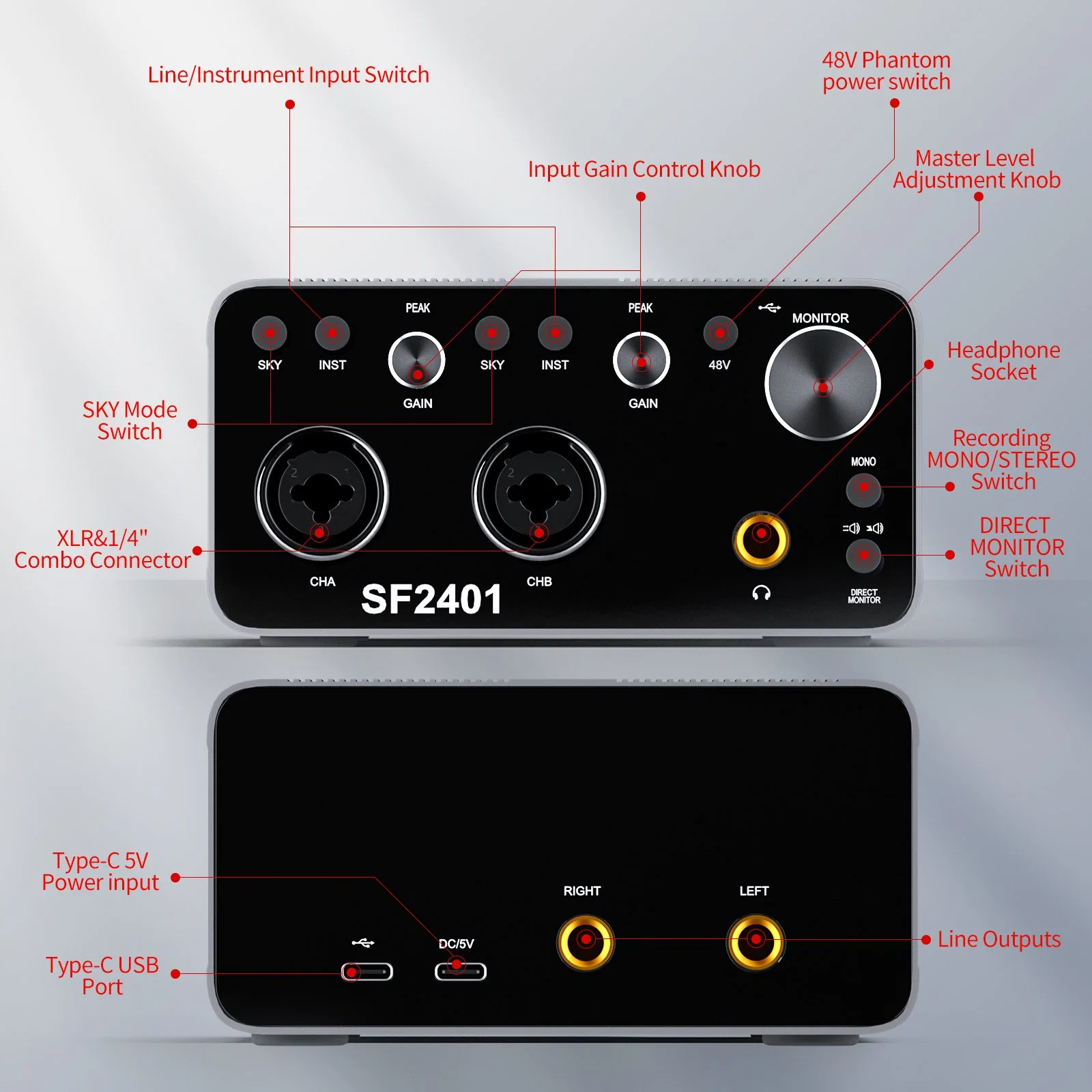 Digital Mixer Audio Interface with Studio Quality Sound for Recording/Podcasting/Streaming