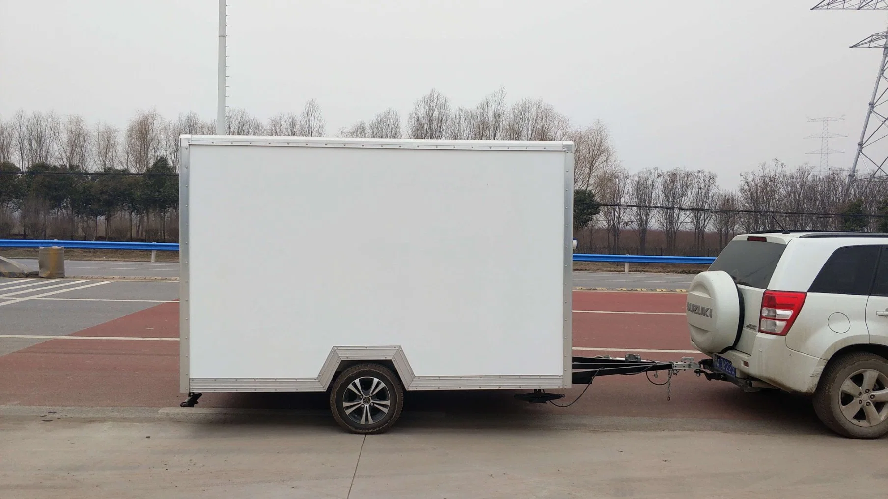 Una sola puerta comida caliente Móvil de Alimentos Carro remolque Venta