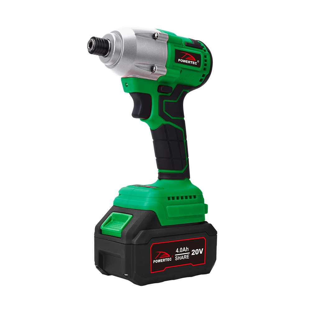 Powertec Cordless Power Tools 1/4-Inch Hex Impact Drill 20V 18V China Variable Speed Brushless Impact Driver