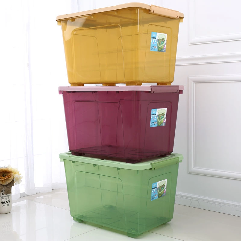 40 60 80L Plastic Storage Box Wheeled Container Toys Box/Plastic Box