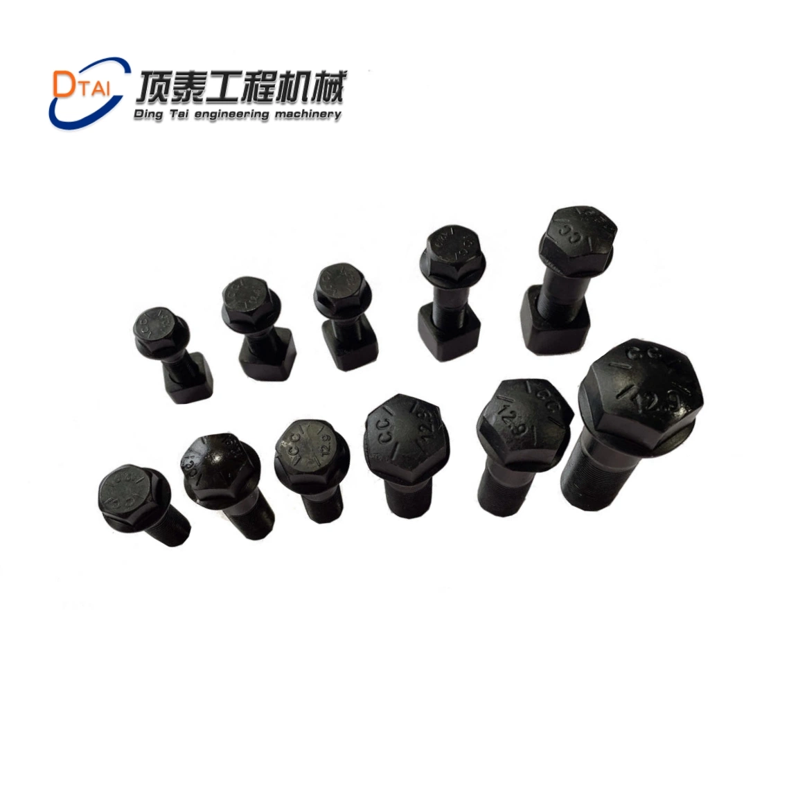 Bulldozer Excavator Single Tractor Dozer Track Pad Bolt and Nut M14*1.5*45 Grade 12.9 Shoe Plate Steel Rubber Track Shoe Pad