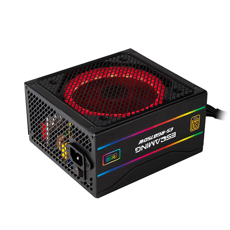 High Efficiency PC Gaming Computer PSU ATX 500W RGB LED 12cm Fan PC Power Supply 80+ Wide Voltage