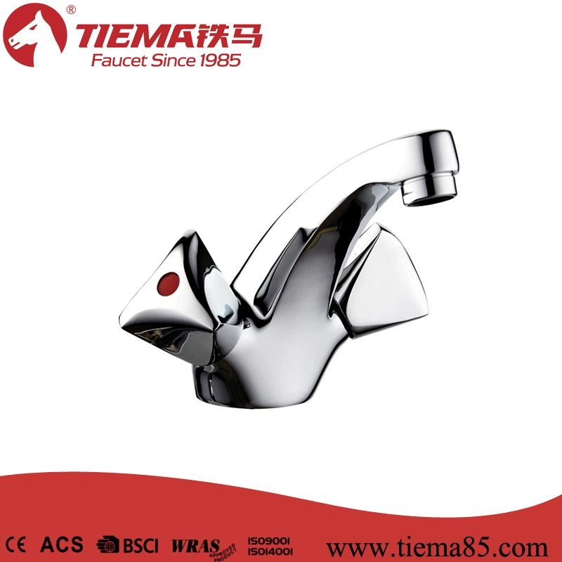 Modern Brass Two Handle Basin Tap Sanitary Ware (ZS63403)