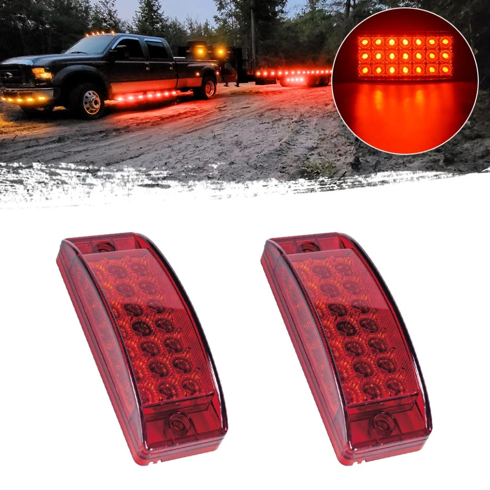 Waterproof LED Side Marker Lamps Red Brake Lamps with Hi/Lo Brightness