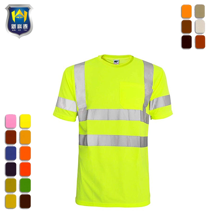 Hi Vis Reflective Safety Lime Orange Short Long Sleeve T Shirt