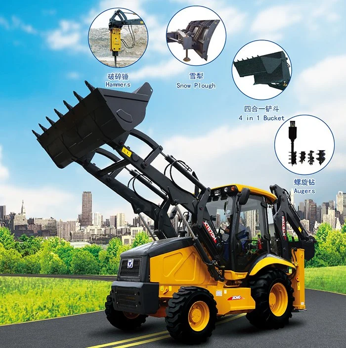 Construction Machinery Xt870h Hydraulic Backhoe Loader with Breaker Hammer for Sale