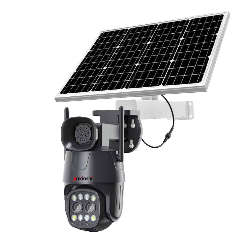 8MP Dual Lens 4G PTZ Camera Human Tracking Network Security Solar Camera