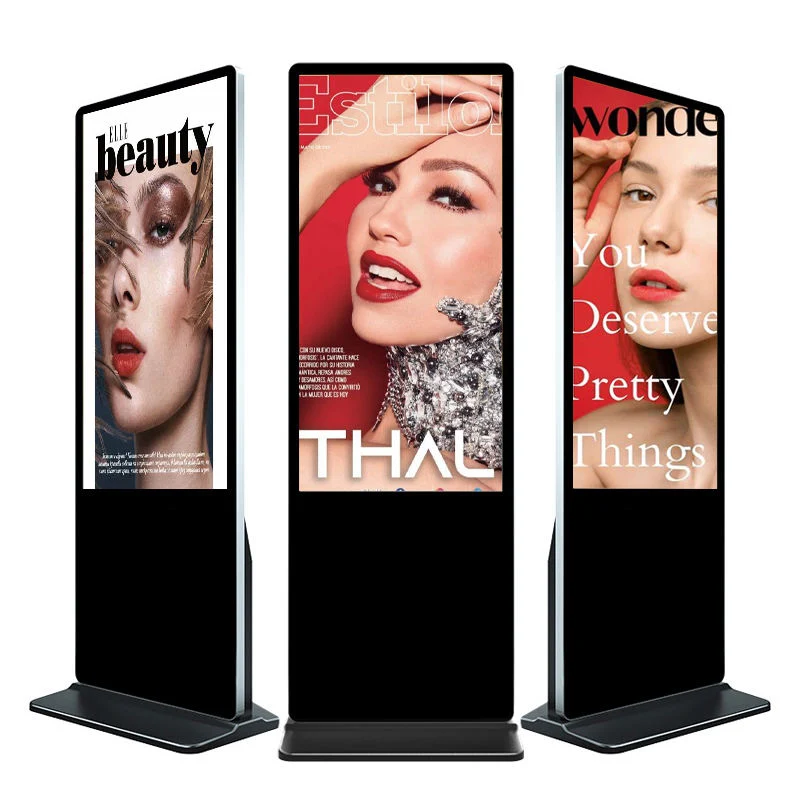 4K Interactive TFT Floor Stand 43 55 65 Inch Totem LED Backlit Advertising Display Capacitive Digital Signage Panel Information Kiosk Screen LCD TV Touch Screen