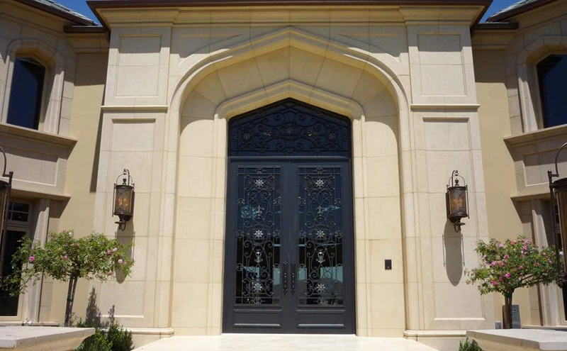 Cream Limestone Architectural Entrance Door Surround Moulding