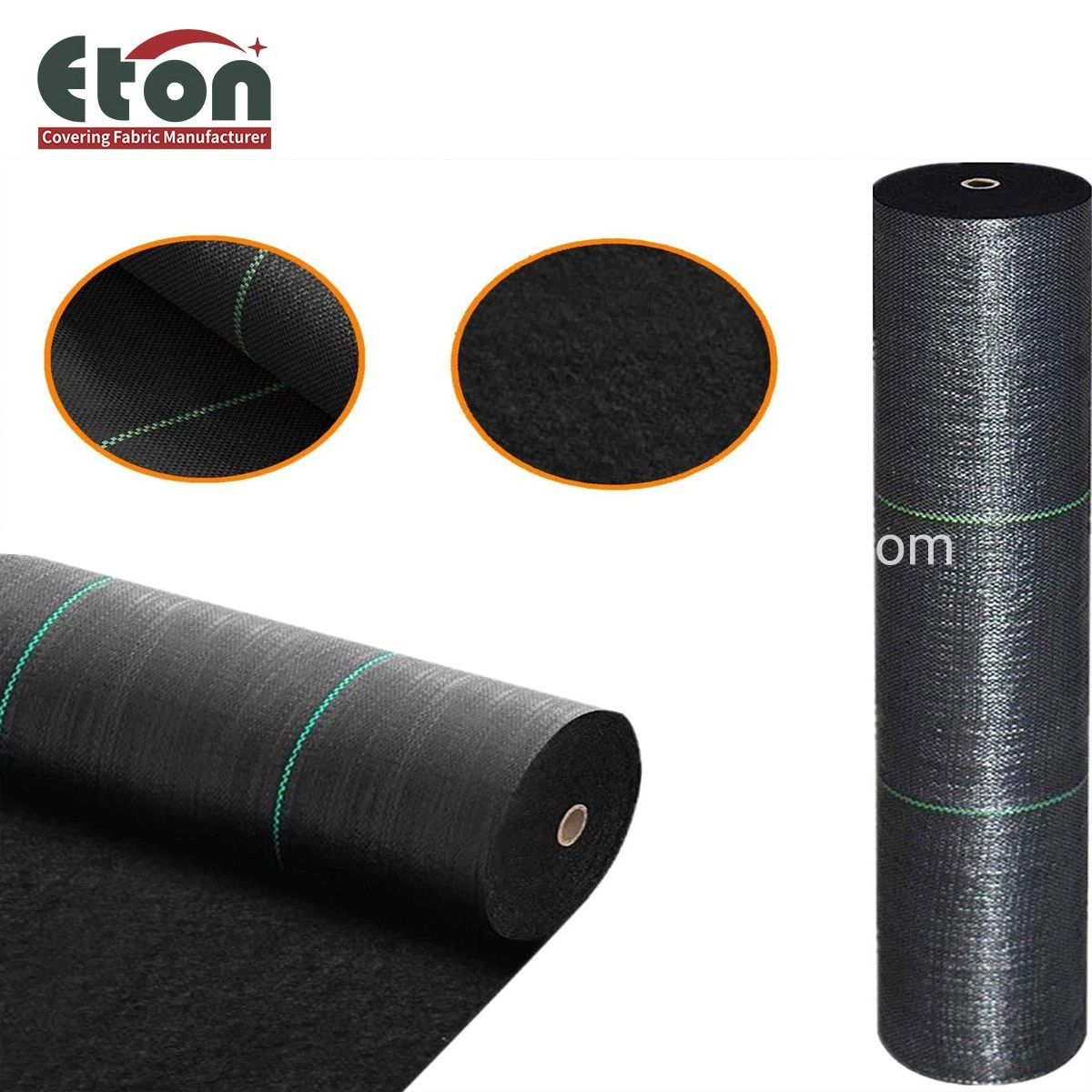 Polypropylene/PP Woven Black Color with Green Line Weed Control Mulch Mats for Agricultural Covering