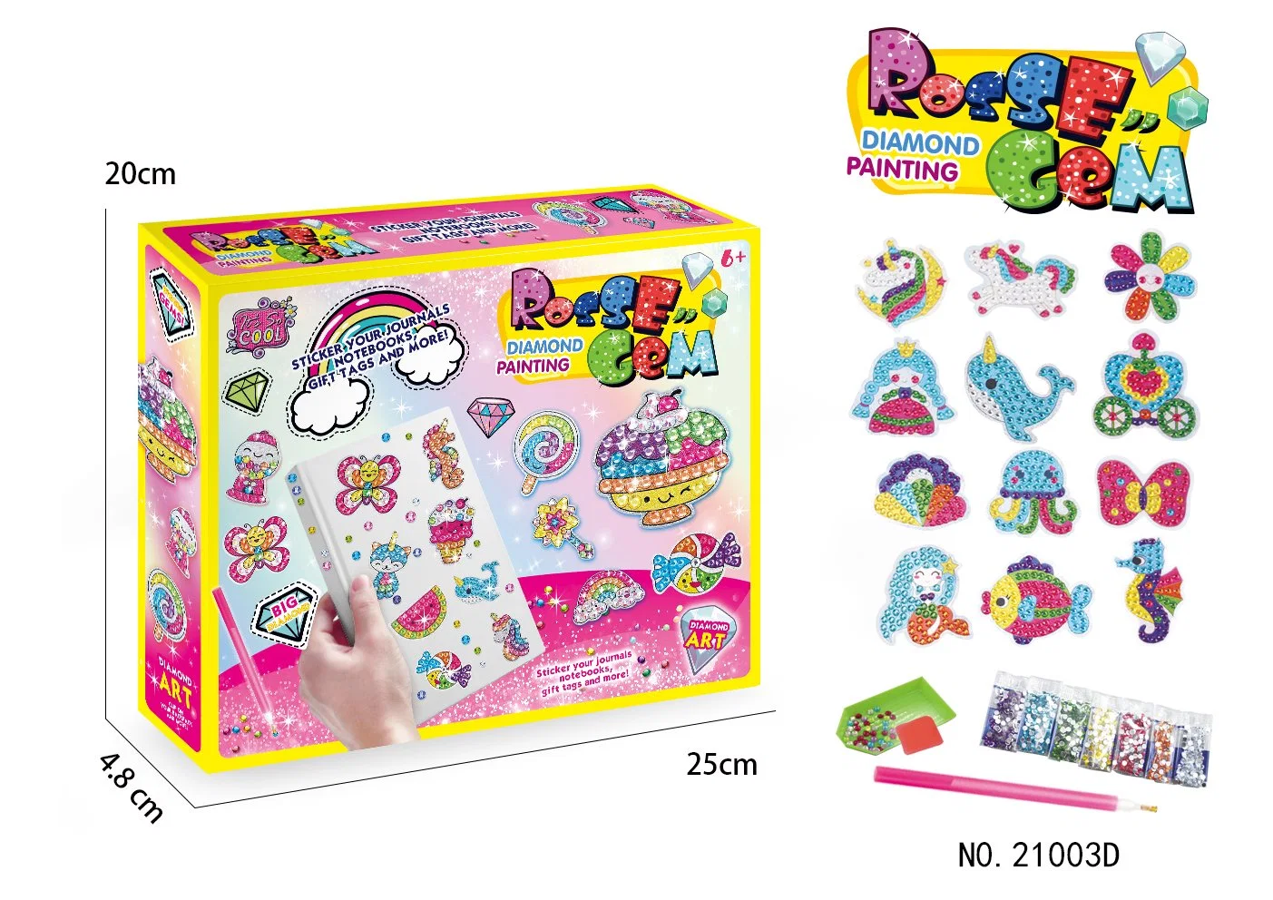 2023 Fashion Rhinestone Sticker Gift Box for Children Sticker Craft Kit