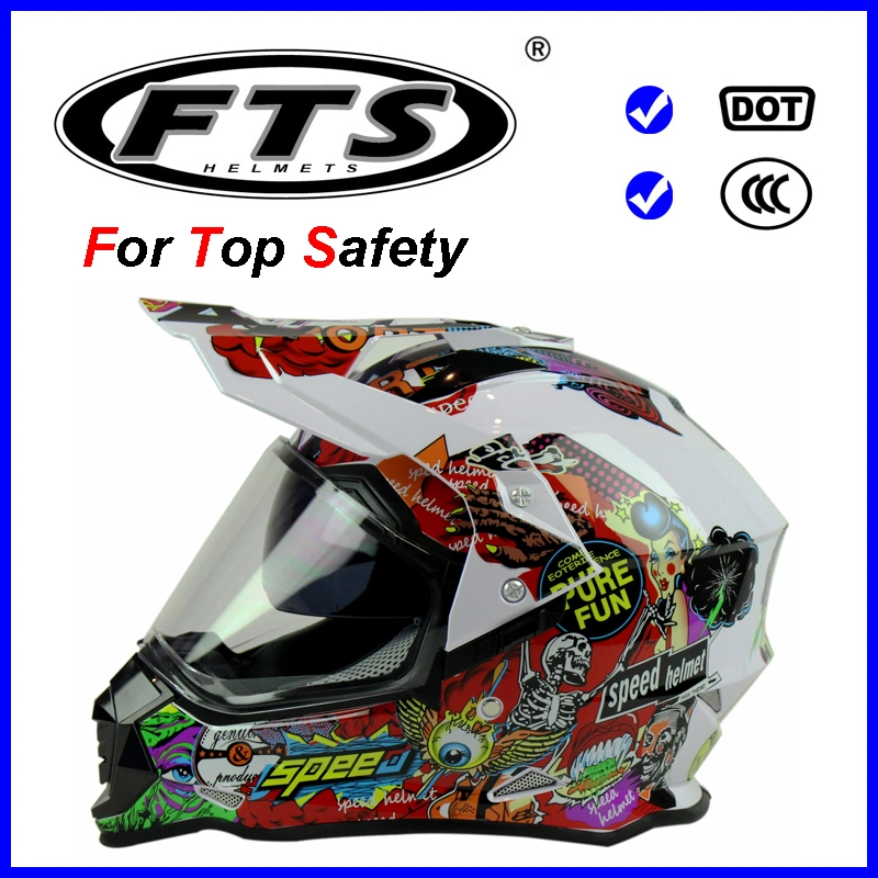 DOT Approved Cross Helmets off Road Motorcycle Helmets with Double Visors ABS Safety Protector