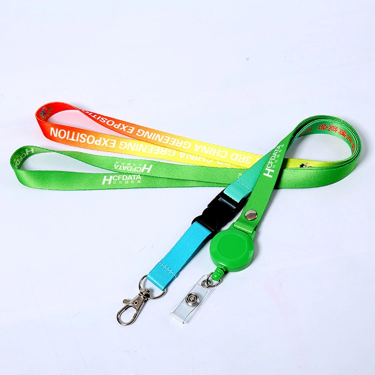 Safety Designer Silk Woven Clip Sublimation Card Holder Neck Phone Keychain Anime Lanyards with Logo Custom Polyester Lanyard